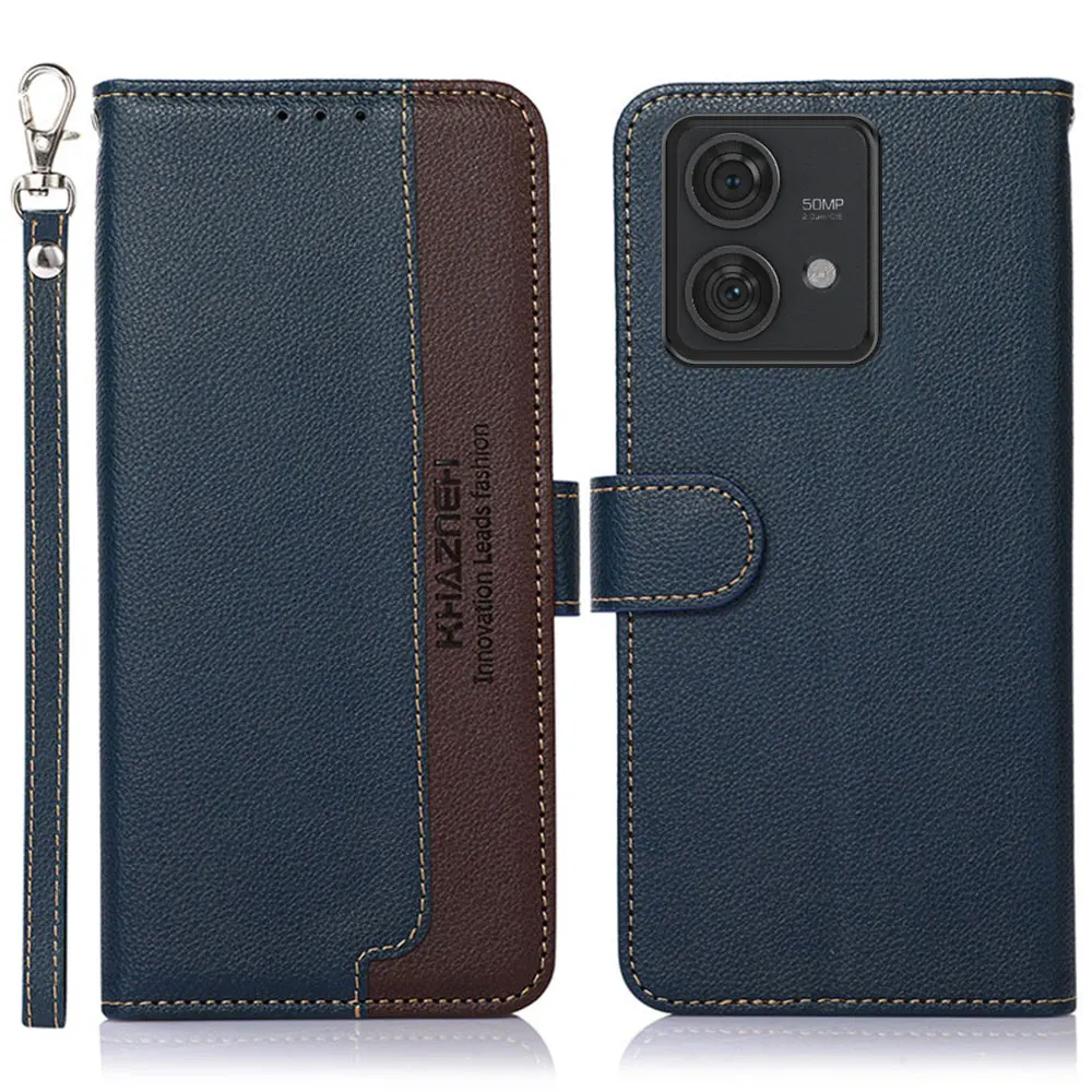 Funda de teléfono de cuero para Motorola Edge 40 Pro Neo Edge+ 2023 Tpu Lanyard Funda tipo flip Cartera Fundas móviles Sjk109 Laudtec  