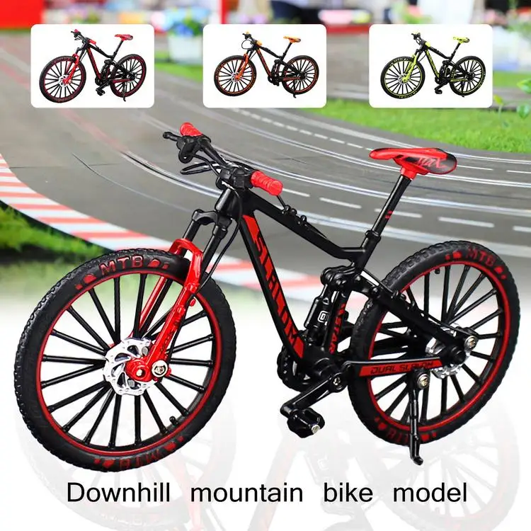 Die-cast Finger Bike Model for Collections Mini Mountain Bike Model Wear Resistant Toy 6.89 X 3.74 in