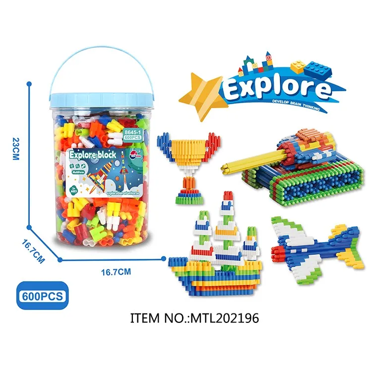 Early Educational Plastic Building Blocks Sets Stacking Construction Brick Kids DIY STEM Bullet Building Block Toy 560PCS