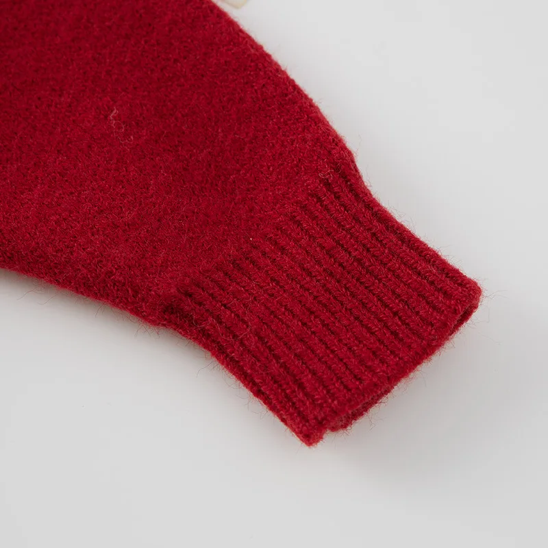 Пуловер Вишневый для девочек свитер детская одежда вязаный органический