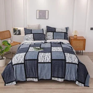 Soft Fuzzy Double King Size Thick Winter Flannel Fleece Throw Blanket for Sofa Bed