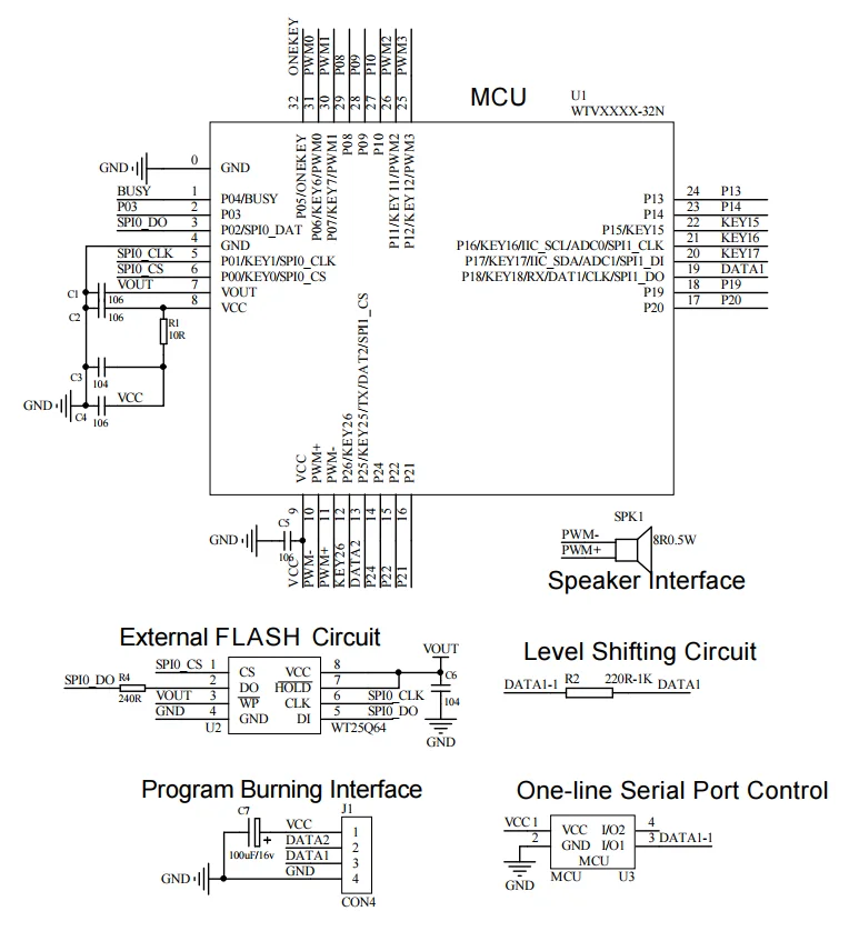WTV380-32N Mini Voice Control Chip - Programmable & Versatile