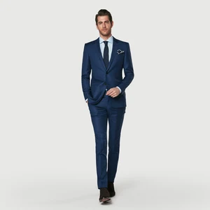 Custom Made Bespoke Latest Design Luxury 100% Wool Business Formal Casual Pant Blazer Two Piece Suits for Men