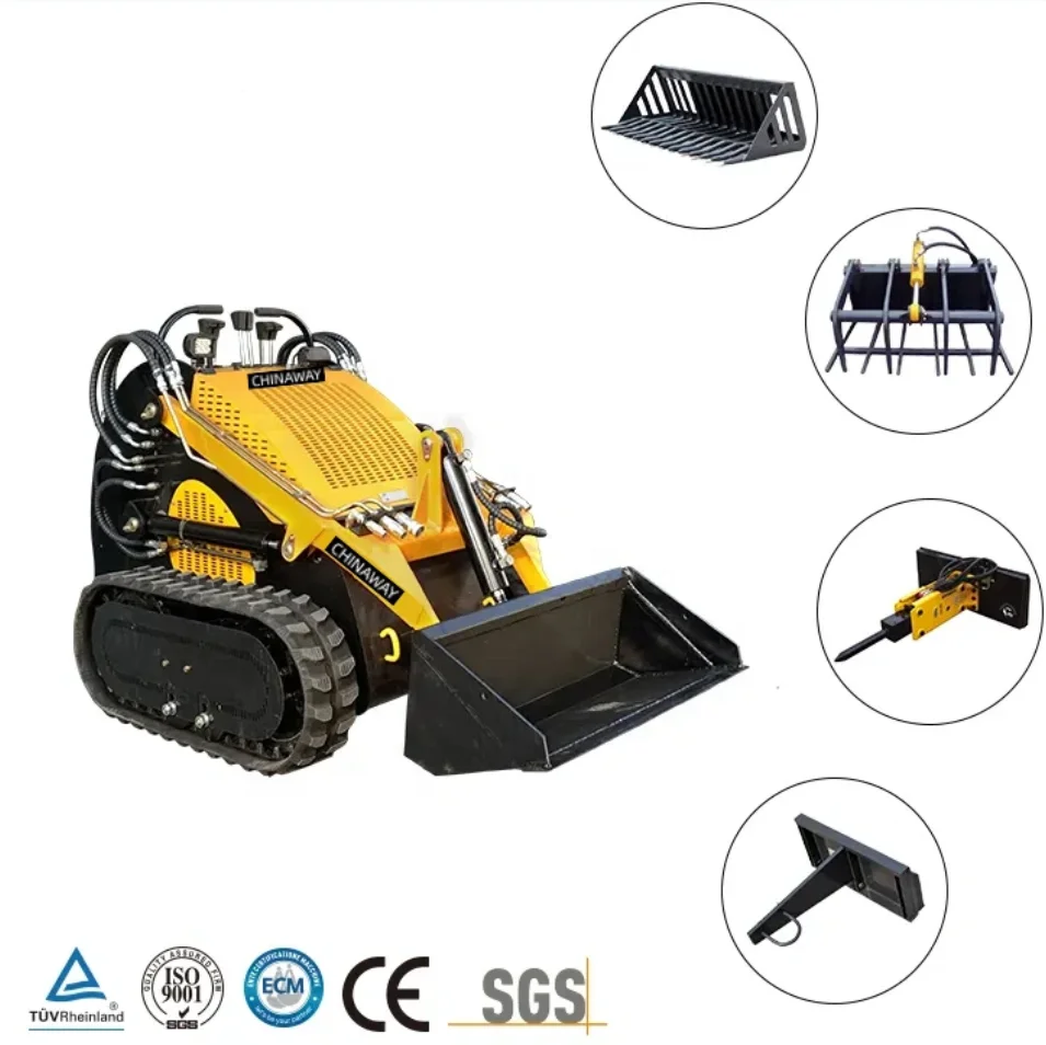 Multifunction Attachment Hydraulic Front Loader Small Mini Skid Steer Loader With Kubota EPA Engine for Construction and Farm