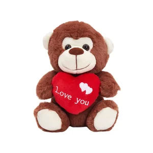 Best Selling Custom Hugging Heart Animal Plush Monkey New Design Fashionable Valentine Gifts Filled with PP Cotton