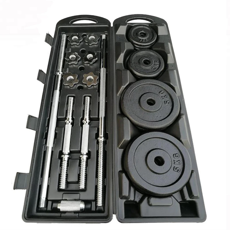Factory Cast Iron Sales Gym Free Strength Weight Training Connector Option Dumbells Adjustable 50kg Barbell Dumbbells Sets