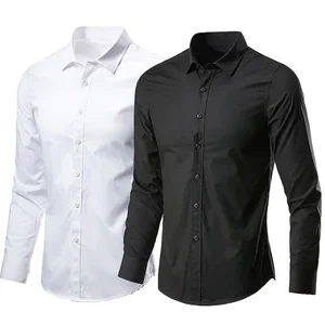 Fashion Men's Autumn Casual for Shirt Long Sleeve Anti-Wrinkle Polyester Comfort Fit Work Clothing