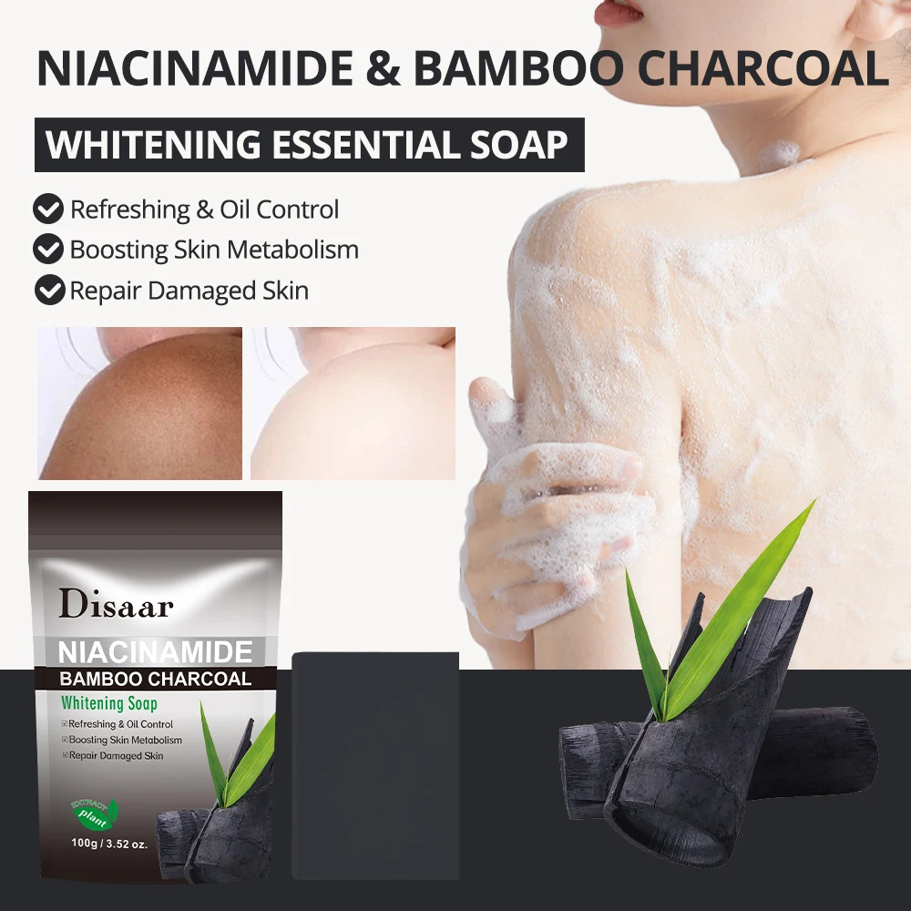 Natrliche Bambus seife Holzkohle Krper Bades eife Niacin amid Aufhellende  Hautre paratur Refresh Cleansing Essential Seifen zum Baden