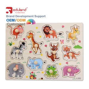 Alphabet Digit Learning Jigsaw Puzzle Hand-Grasp Wooden Toys for Kids Kitchen & Food Education Toy