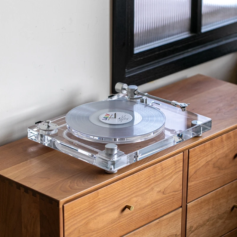 X10 Vinyl Record Player Desktop Modern Full Acrylic Transparent 33/45 RPM Audio Lp Technica Cartridge Bluetooth Retro Phonograph