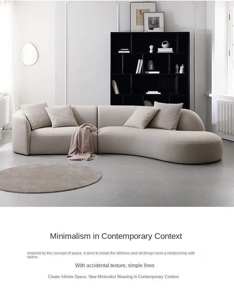 Luxury Modern Style Living Room Interior Curved Sofa & Lounge Chair Set Sofa Set Furniture Living Room