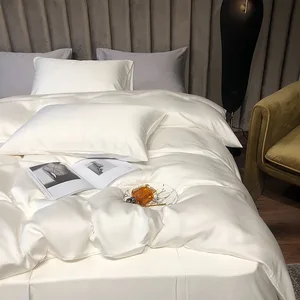 Silk Smooth Bed Sheets Set King Size Luxury Tencel Eucalyptus Lyocell Comforter Sheet Duvet Cover Bedding Set