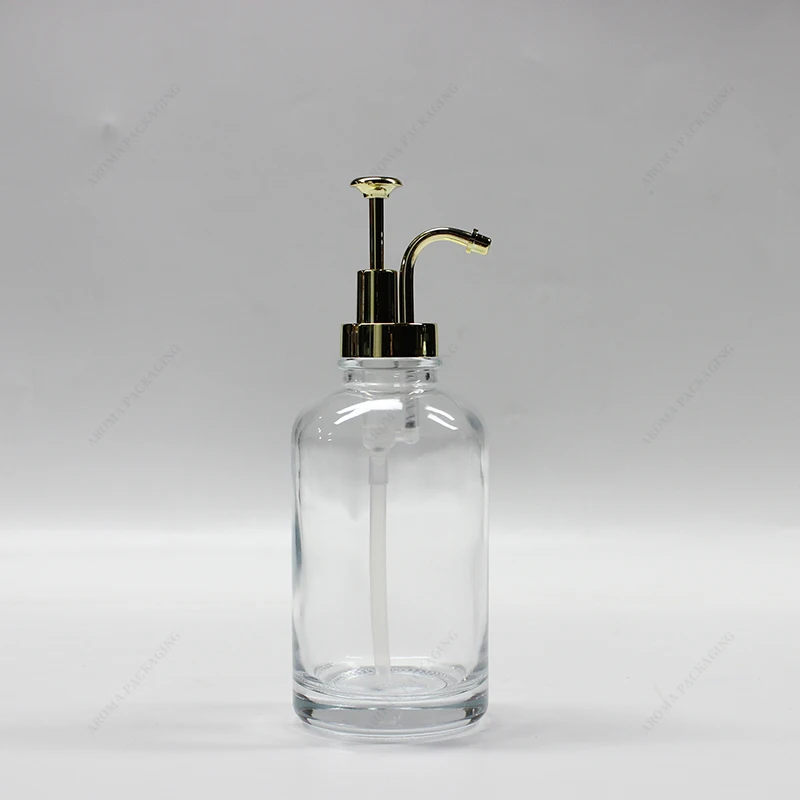 300ml 500lm Premium Liquid Soap Syrup Dispenser With Pump Glass Coffee