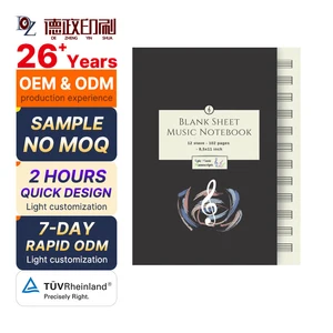New Arrival Music Notebooks 102 Page Blank Sheet Music Manuscript Paper Sewing Binding for Compositions and Musicians