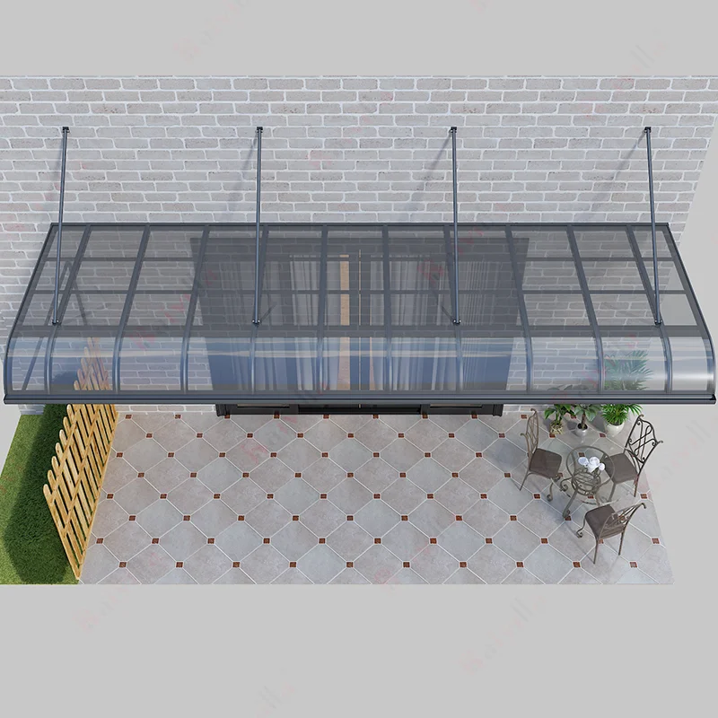 Modern Single Slope Polycarbonate Roofing Awning Canopy Aluminum Frame Car Parking Garage for Car Parking Shed