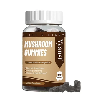 OEM 11 Mushroom Complex Gummies Improve Memory&Concentration Immune Support Calm Mood Relaxation Ashwagandha Gummies