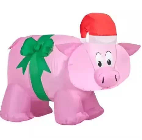 High Quality Customized LED Christmas Decorations Inflatable Pigs for Advertising