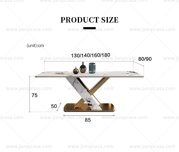 Luxury Modern Dining Room Furniture Dining Table Set Rectangle Big Size