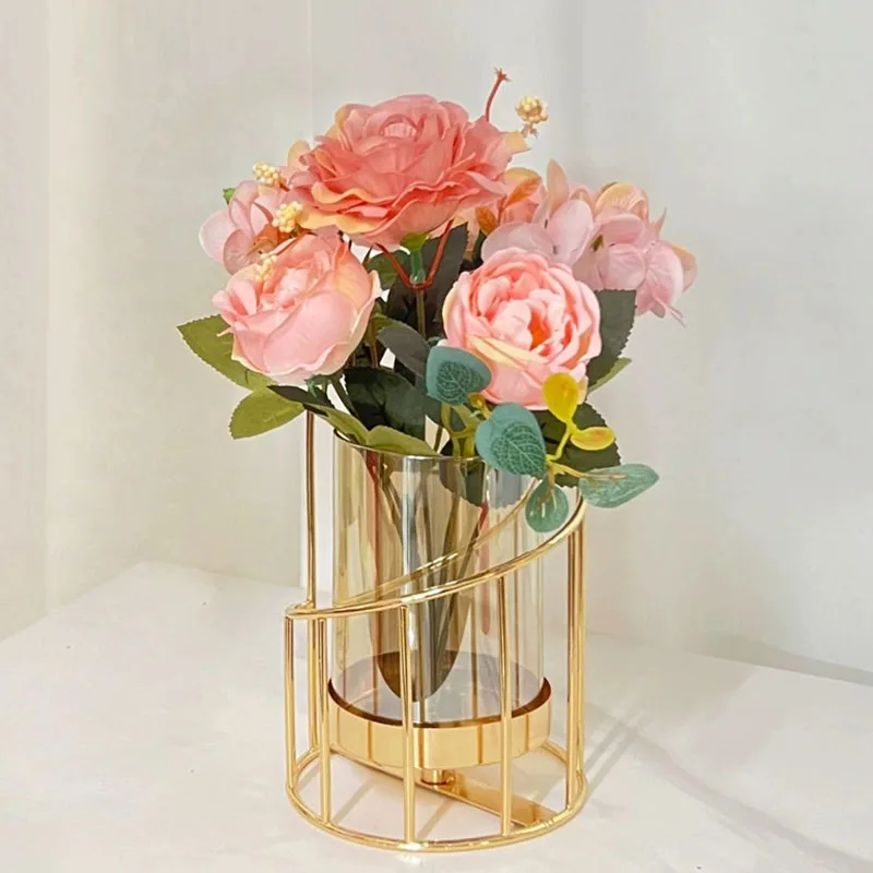 Alibaba.com: 2 pcs metal wire candle holder set with glass pillar ...