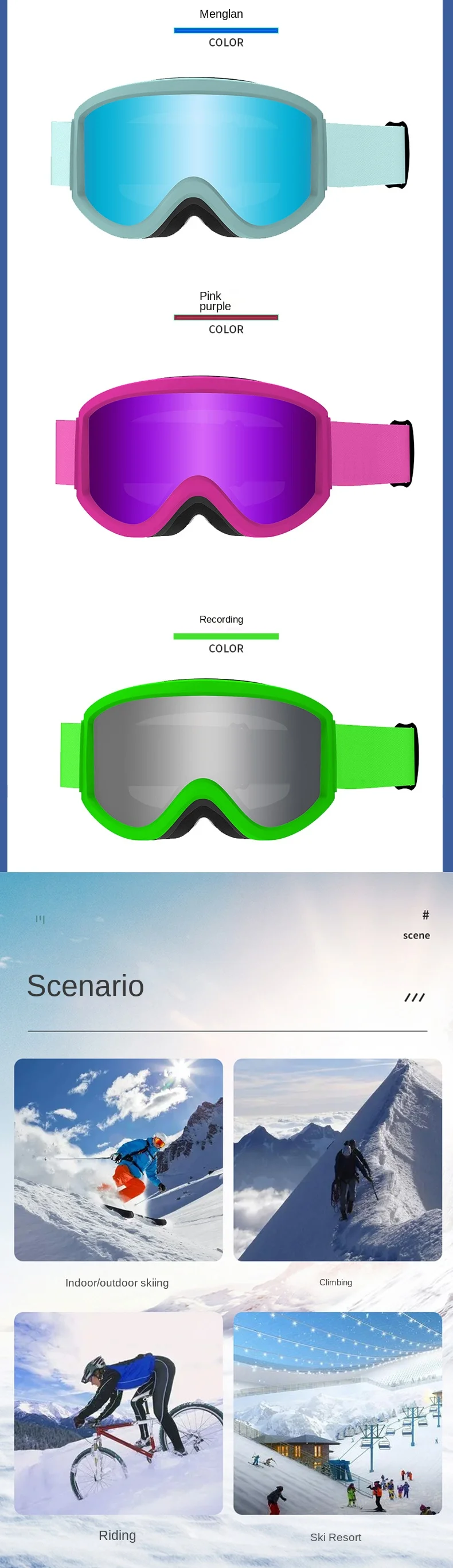 UV Protection HD Anti-Fog Ski Goggles for Explosive Adult Mountain and Outdoor Use