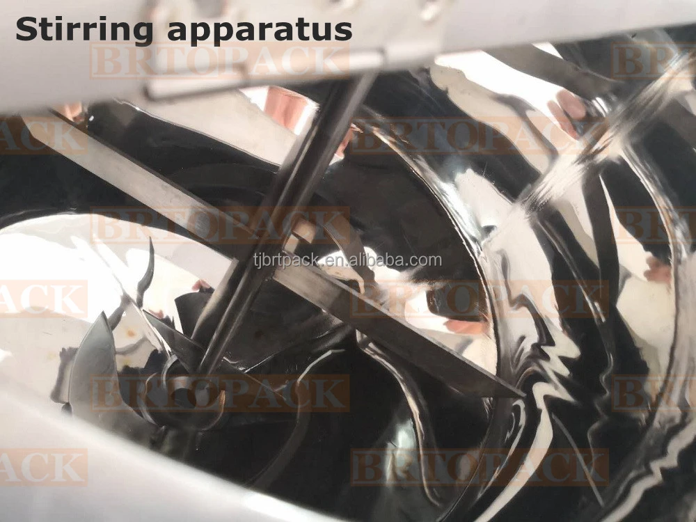 Peanut Butter Chili Sauce Pneumatic Liquid Filler Machine Food Stir Mixing Heating Paste Filling Machine With Mixer - Image 5