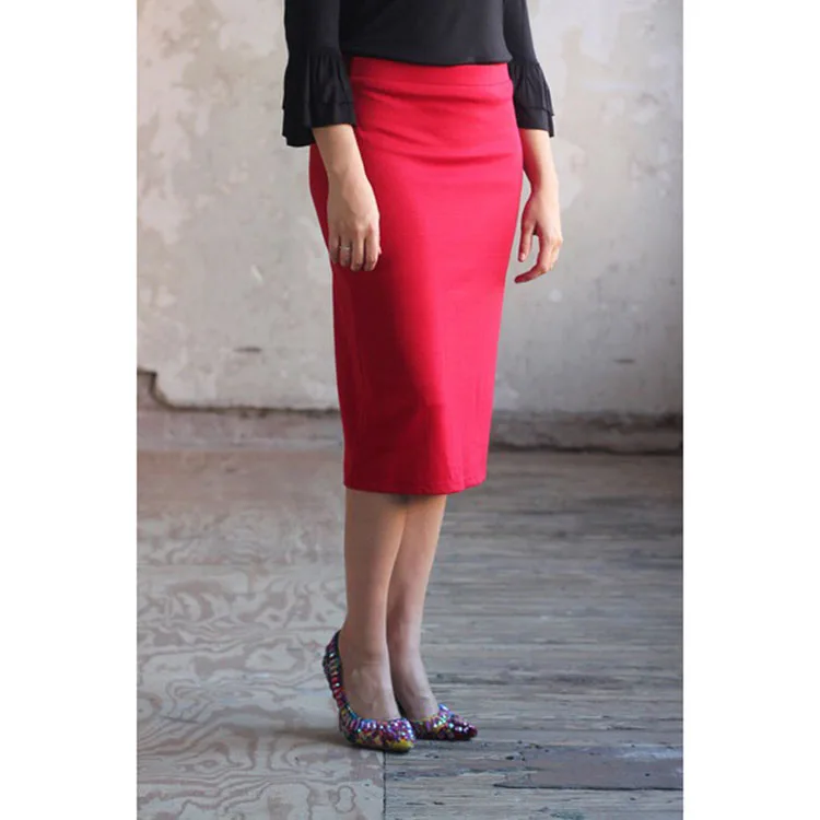 Solid Stretchy Wholesale Ladies Casual Basic Elastic Bodycon Maxi Pencil  Skirt Midi Knit Skirts For Women High Waisted - Buy Skirts,Midi Knit Skirts,Pencil  Skirts Product on Alibaba.com