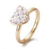 Anillo de oro macizo de 10 quilates con diamante de laboratorio
