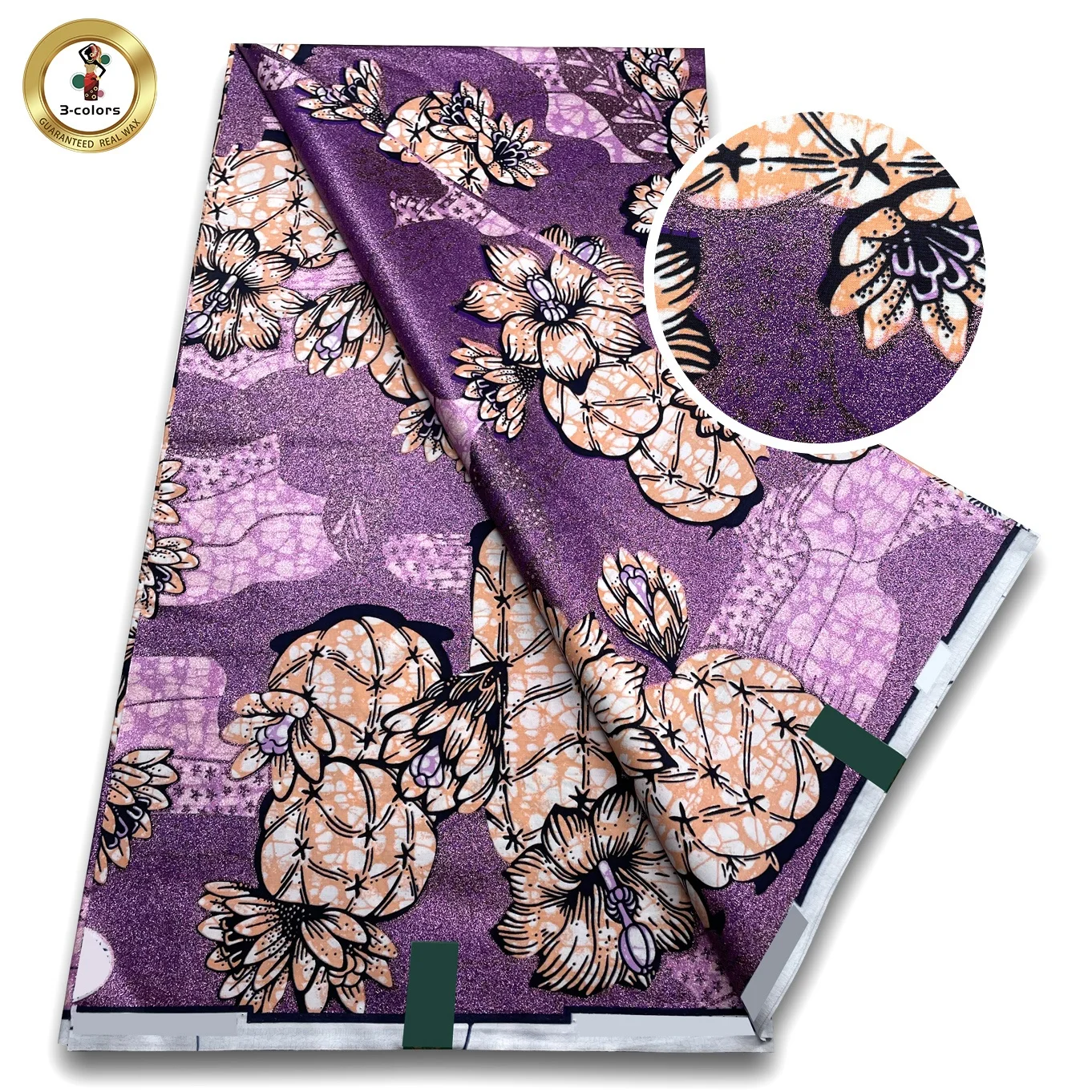 2023 Gold Veritable Wax Ankara African Block Wax Prints Fabric 100% Cotton Nigeria Wrapper Printed Pattern