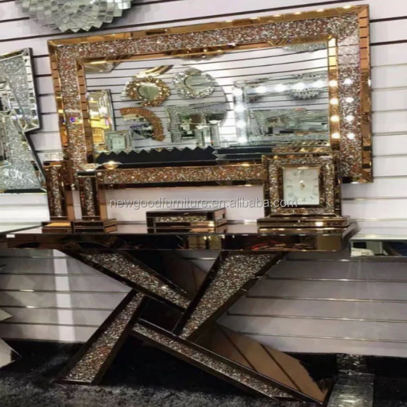 READYSTOCK] DIAMOND CRUSH console table Gucci Channel LV silver gold rose