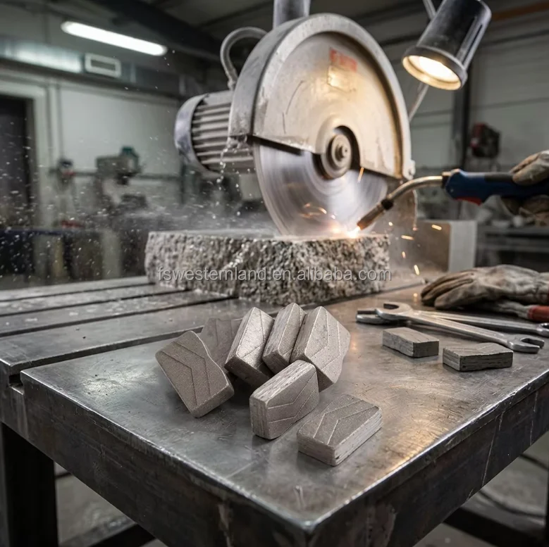 Stone factory workshop cutting scene