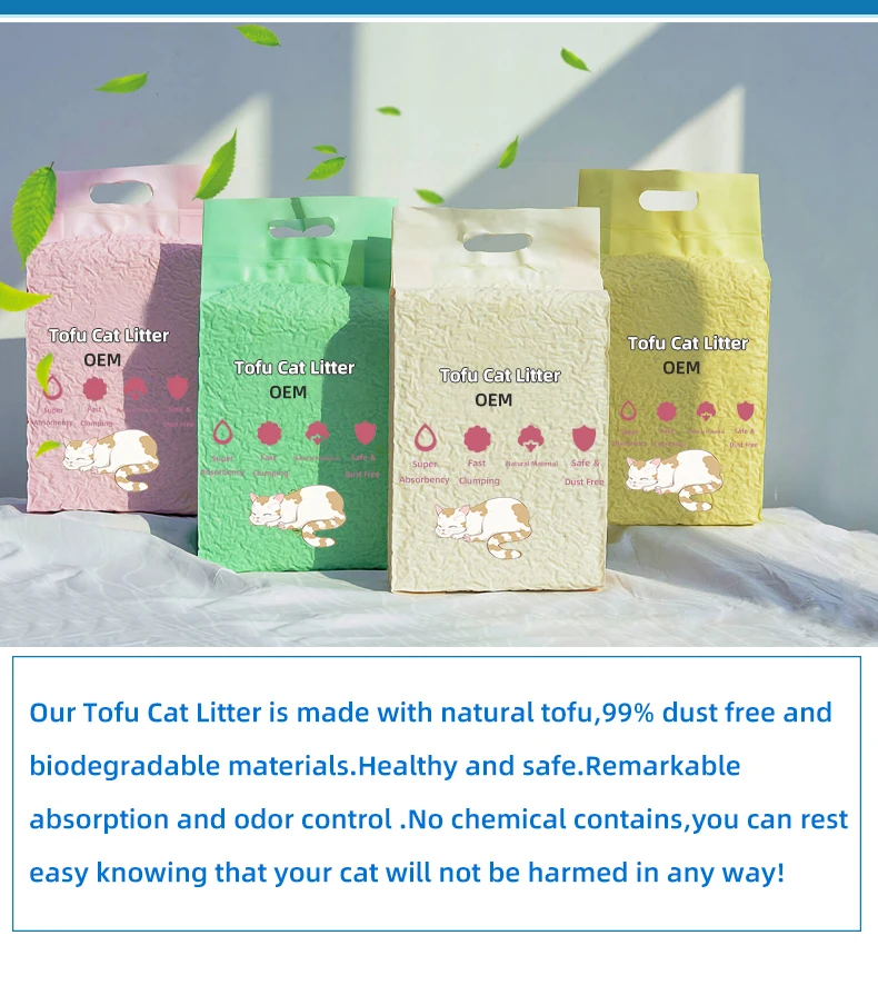 Factory Price Tofu Cat Litter 1.5mm 100 Ecofriendly Natural Flushable