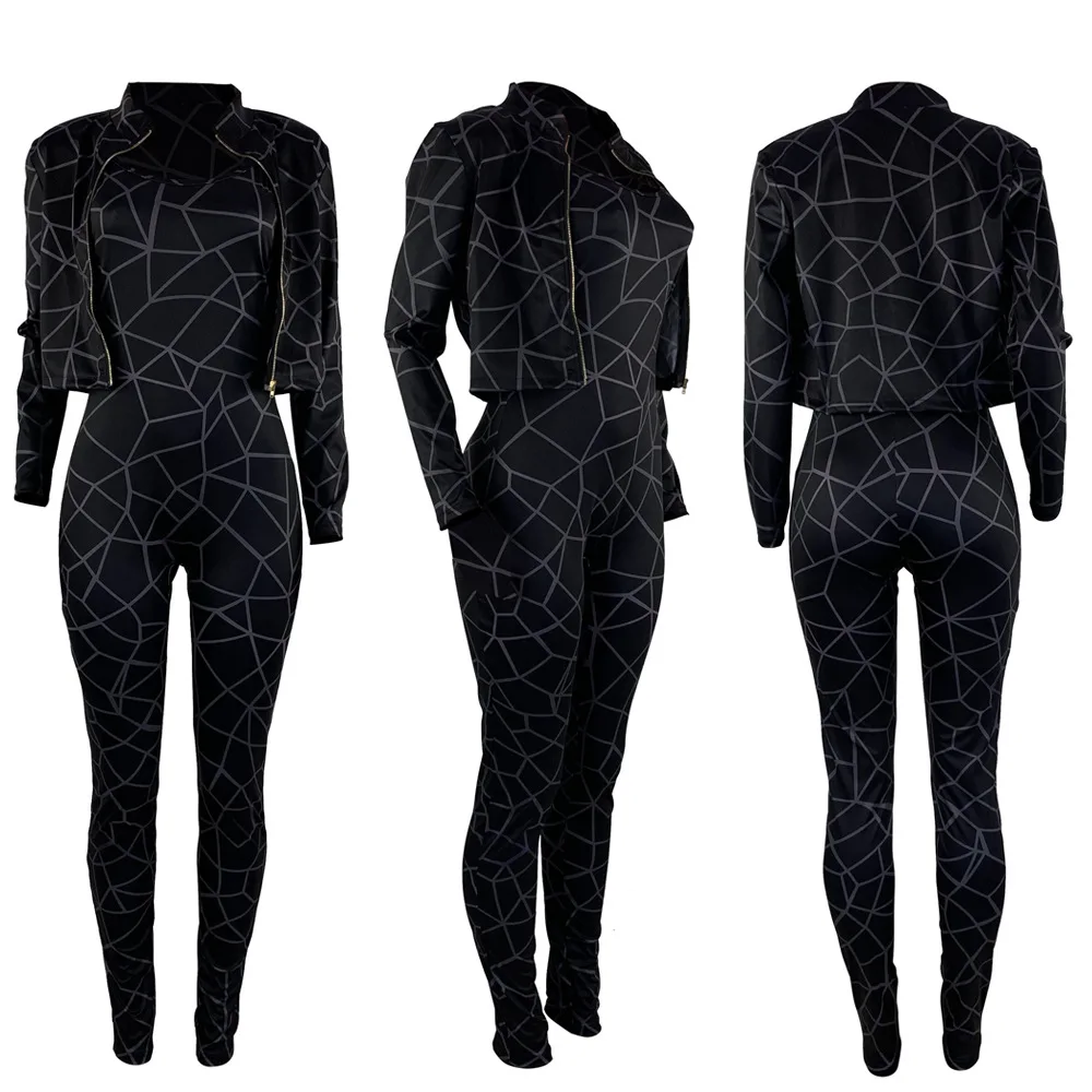 2021 Wholesale Sexy Jumpsuit Casual Long Sleeve Outfits Women Two Piece Set Clothing Women Clothes Pant Sets 2piece women outfit