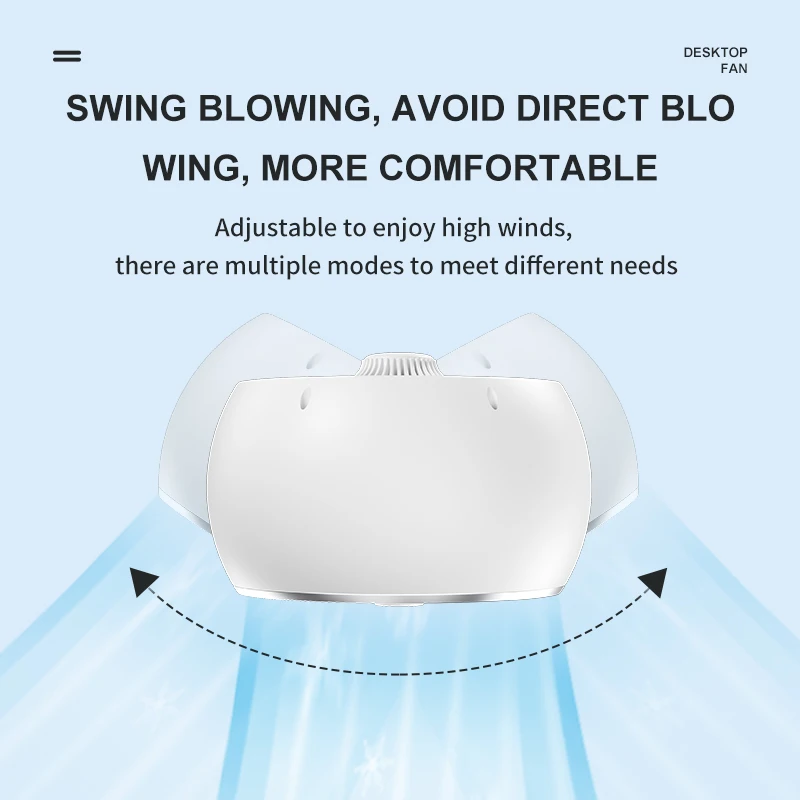 Bladeless Turbo Rechargeable Fans 4000mAh USB Adjustable 100 Speeds Desktop Auto Oscillating Fan with Digital Display