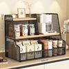 Black frame, solid wood, double compartment, 50CM