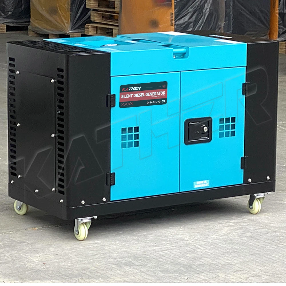 الیکٹرک پاور پلانٹ 220v/380v 10kw سپر سائلنٹ جنریٹر جینسیٹ 10kva ساؤنڈ پروف پورٹ ایبل سائلنٹ ڈیزل جنریٹر سیٹ 12kva