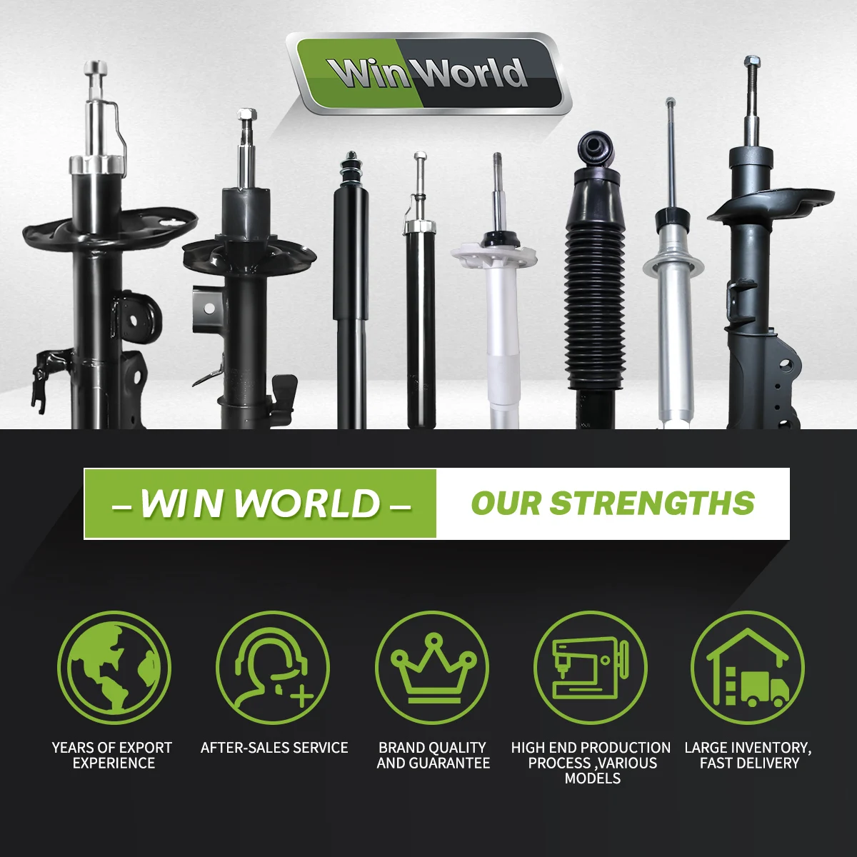 アスカ Win World Car Oil-filled Front Shock Absorber Left Right OEM
