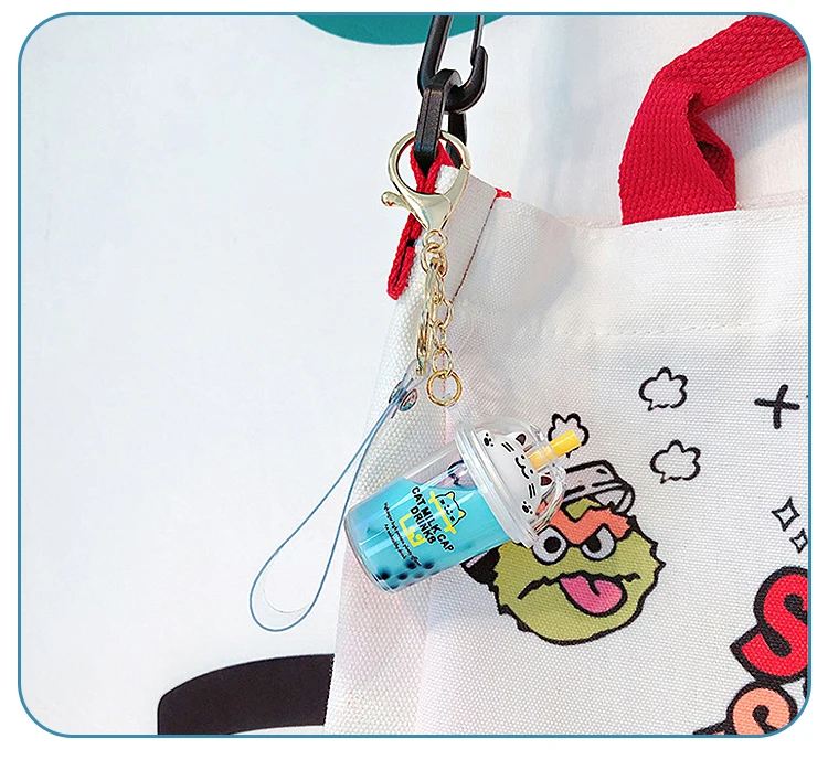 Custom Mini Kawaii Boba Tea Keychains Accessories Liquid Cute Boba