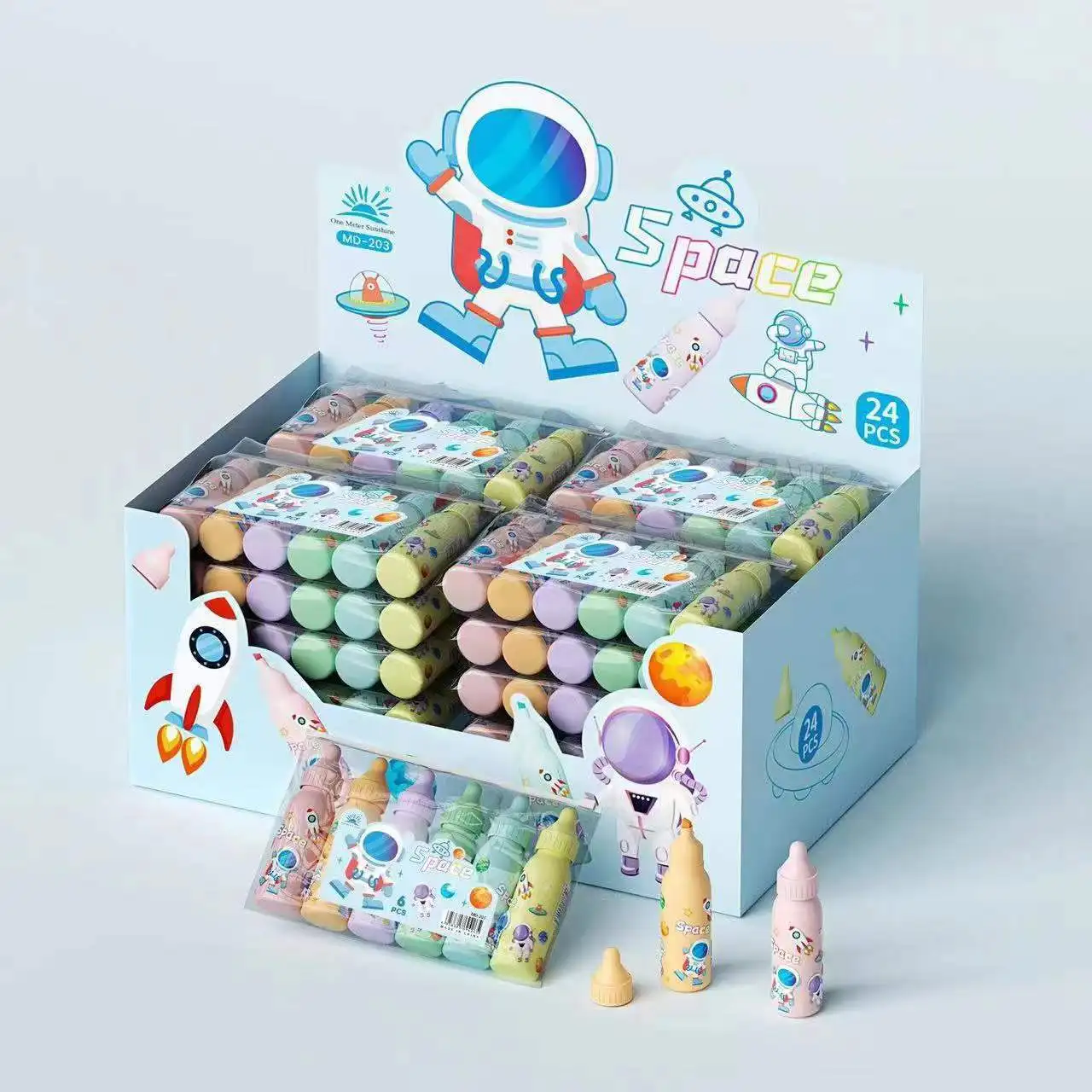 Cute Highlighter 6 Baby Bottle Bag Highvalue Color Pen Multifunction