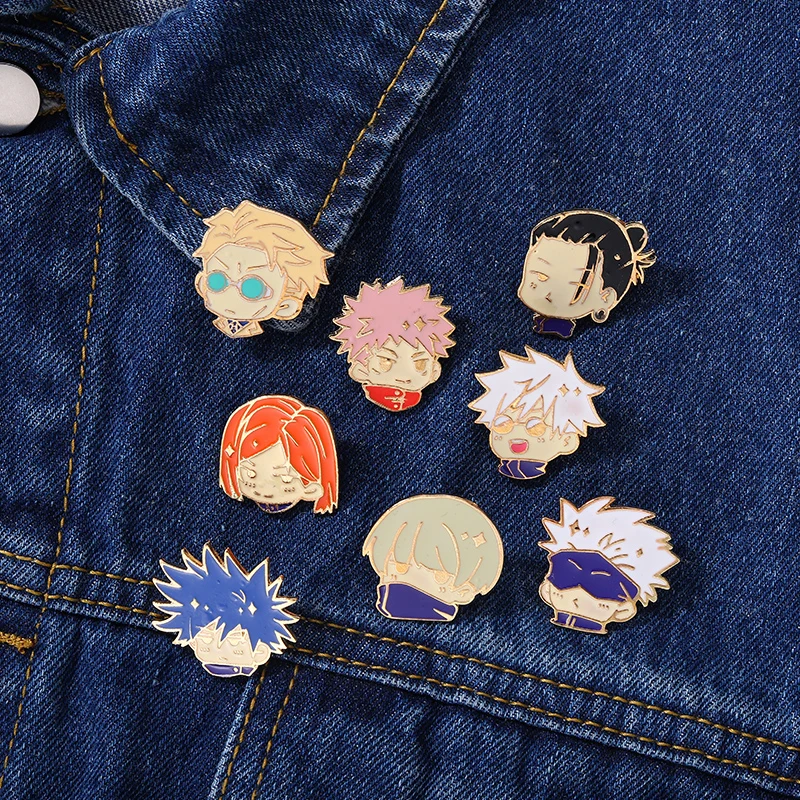 Jujutsu Kaisen Chibi Enamel Pins Gojo Satoru Itadori Yuji Custom Anime