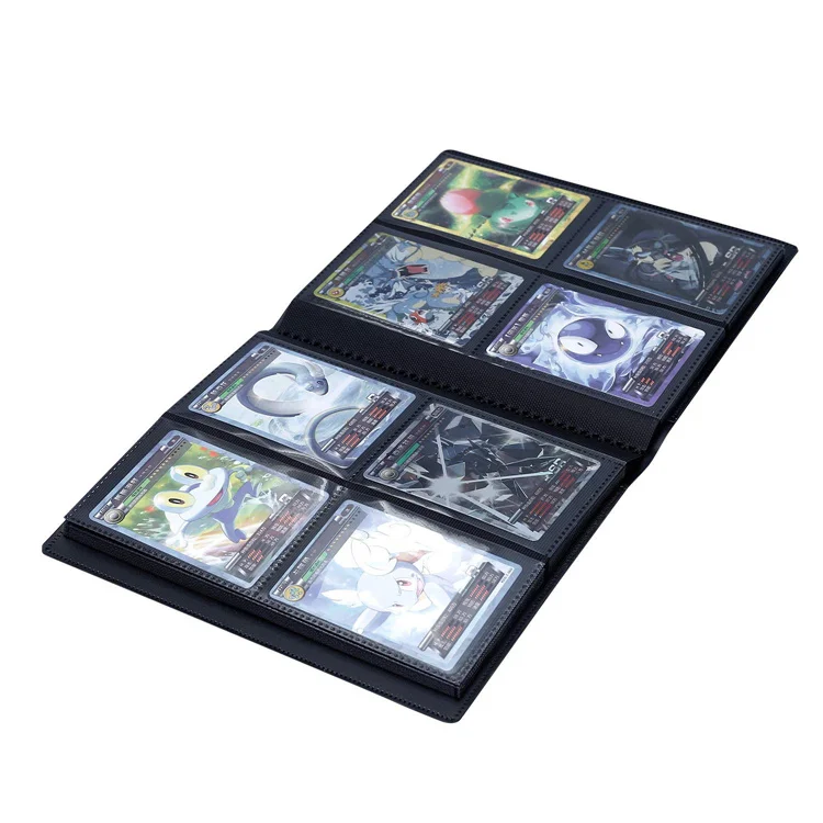 Black 4 Pockets PP Matte Poke Mon Magic Sleeve Trading Card Binder,PP Card Album