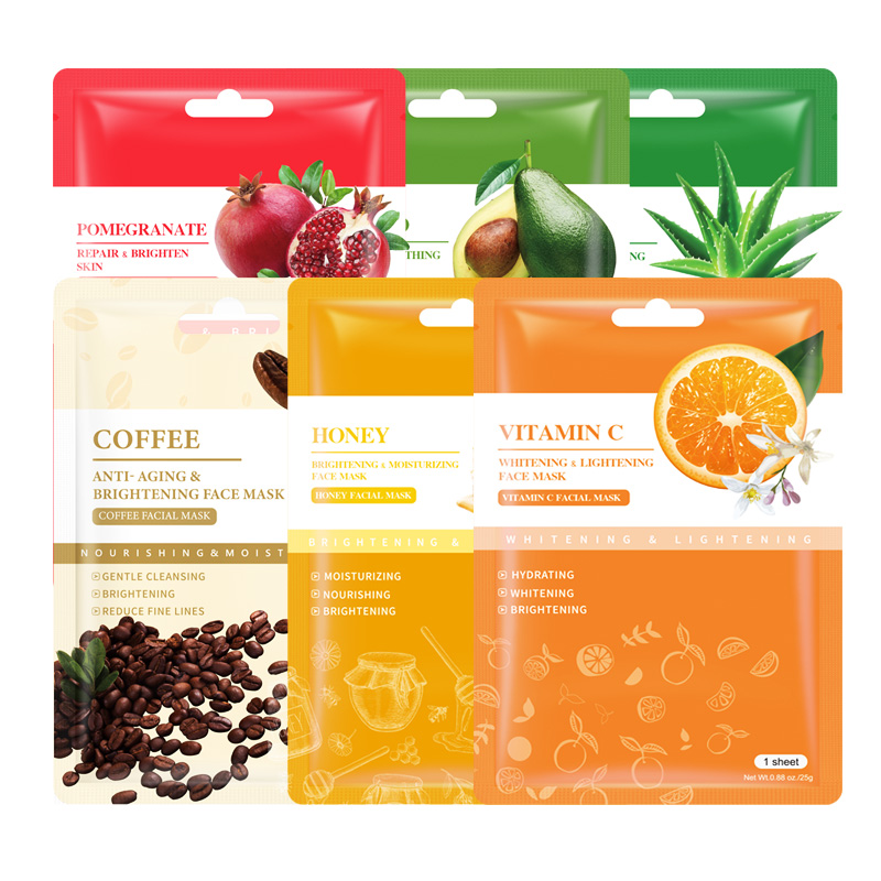 Личная этикетка под заказ OEM ODM фруктовый экстракт увлажняющий корейский алоэ для лица Витамин С маска листовой набор для ухода за кожей