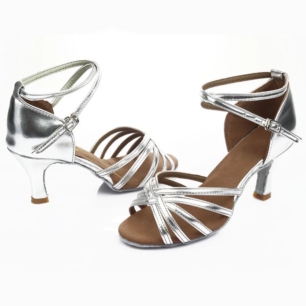 Ча-ча, сальсы и латинских танцев Обувь для женщин и девочек Танго бальных танцев обувь на высоком каблуке; Мягкие туфли 5/7 см для бальных танцев Сандалии
