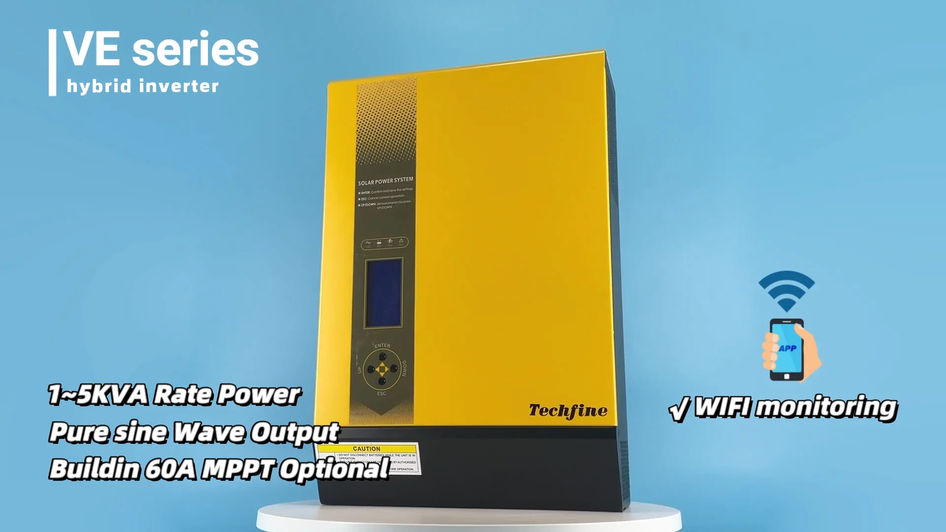 5kva Solar Hybrid Inverter 48v Inverter Pure Sine Techfine 48 Volts Dc 220 Volts Ac Inverter 