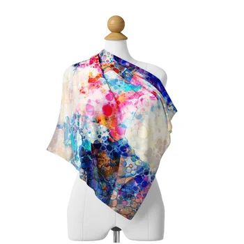 High-End 100% Silk Scarf Fashionable Light Luxury with Dual-Sided Print Double-Sided Gift Box for Mom Teacher or Girlfriend