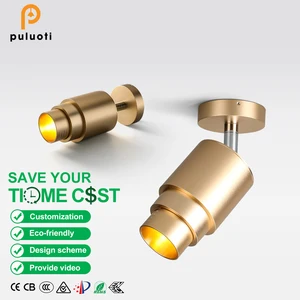 New Design 7W Golden LED Surface Mounted Spot Lights 15-60° Beam Angle Adjustable Anti Glare Ceiling Aluminum for Living Room