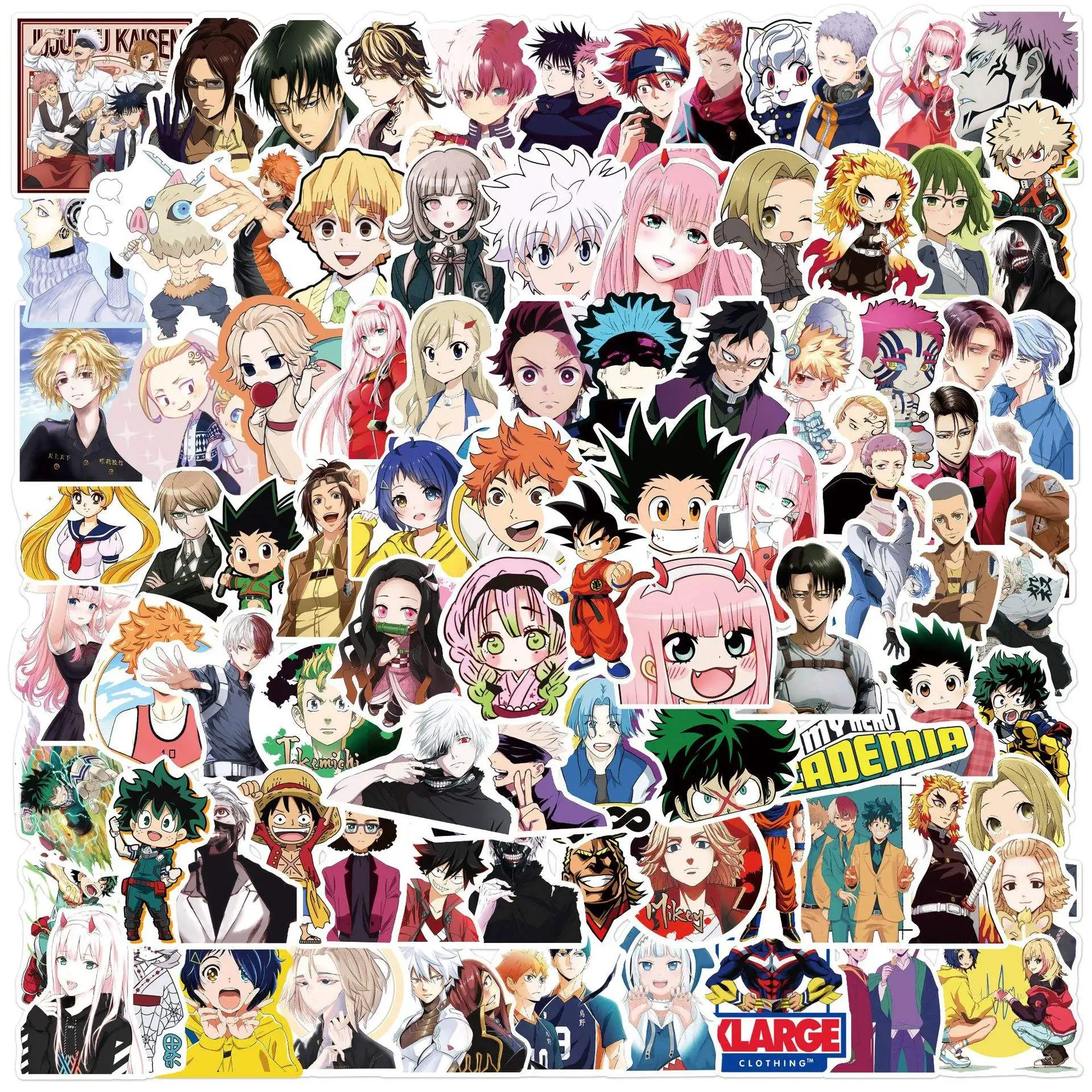 100pcs Japan Sexy Anime Girl Stickers For Boy Skateboard Luggage Guitar Phone Bottle Decorative 0975