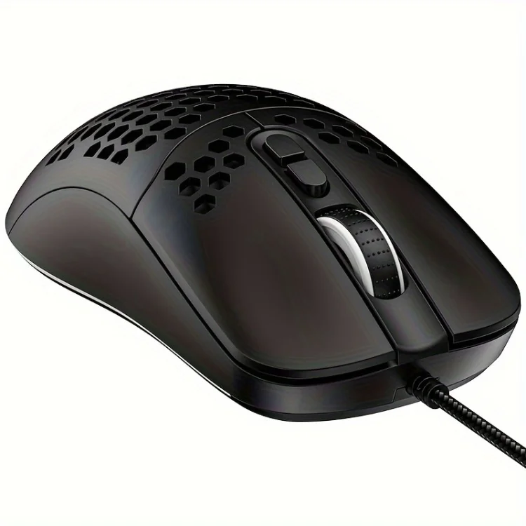 Manufacturers Silent Wired E-Sports Optical Lightweight Mouse Hole RGB Lighting Black Ga aperçu 3