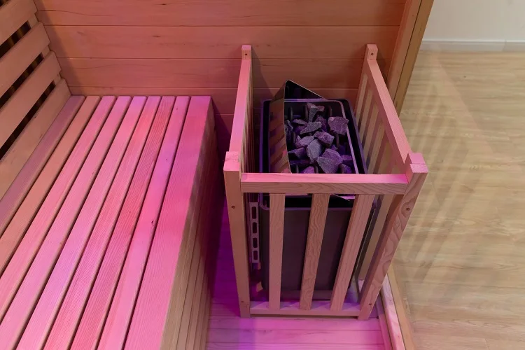 4人用屋内蒸気サウナルーム電気ストーブ付き伝統的なサウナ