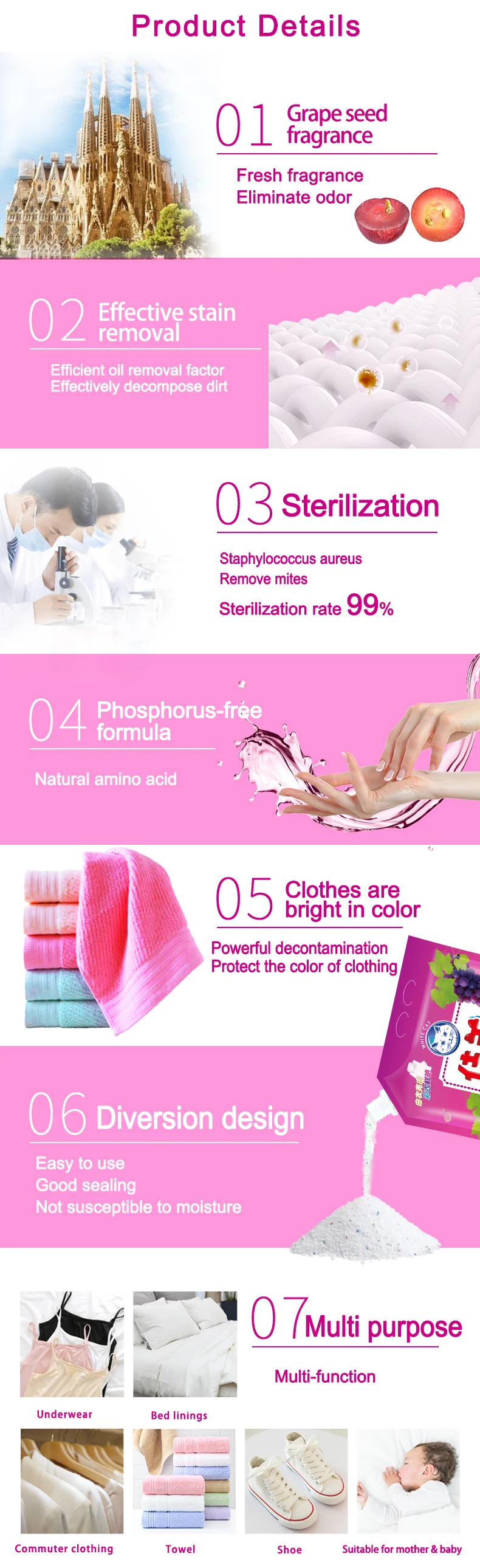 Rich Foam Washing Powder Neutral Detergent Laundry Powder Best Selling factory