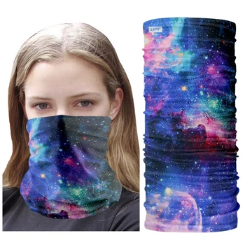 4-way Stretch UPF 50+ Neck Gaiter Face Mask Galaxy Pattern Half Face Scarf Cover Seamless Tube Bandana Scarf For Cycling Fishing